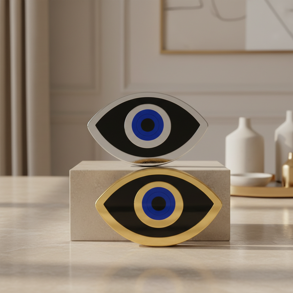 Eπιτραπέζιο Γούρι Μάτι Plexiglass με Χρυσό Καθρέφτη & Λάμψη - So Cute by Dimi