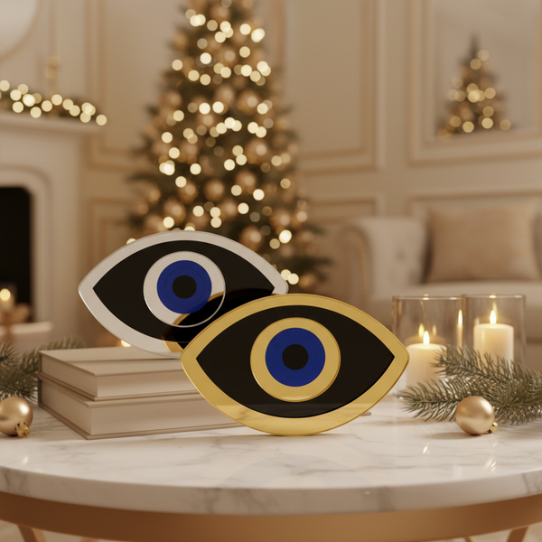 Eπιτραπέζιο Γούρι Μάτι Plexiglass με Χρυσό Καθρέφτη & Λάμψη - So Cute by Dimi