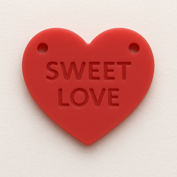 Candy Hearts – Παστέλ Καρδιές Plexiglass με Χάραξη (4 Μεγέθη · 9 Μηνύματα)