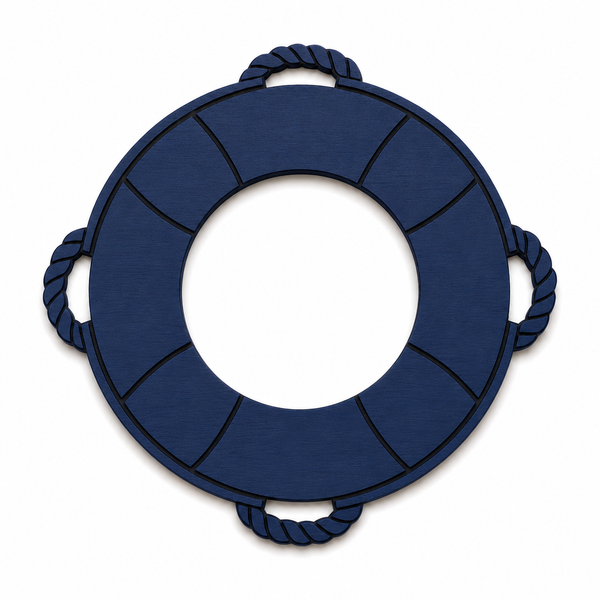 Basic Lifebuoy | Ξύλινο & Ακρυλικό Διακοσμητικό Σωσίβιο