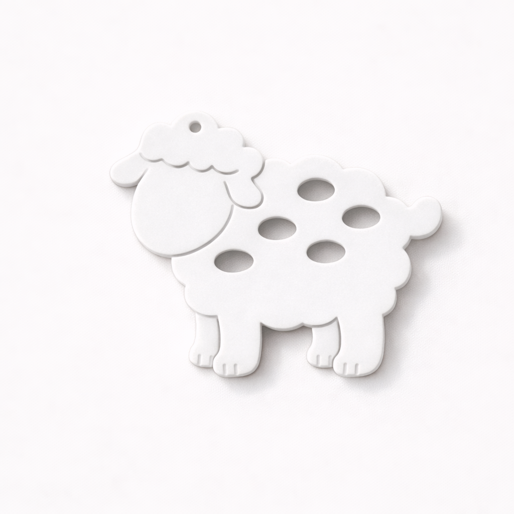 Lumi the Sheep cutout φιγούρα προβατάκι από πλεξιγκλάς 10 εκ με στρογγυλά cutouts για DIY και παιδικές κατασκευές
