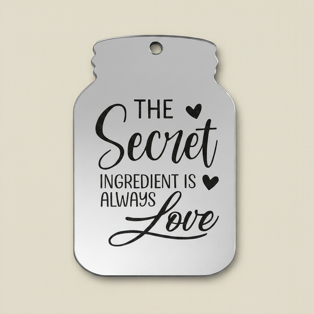 Tag “The Secret Ingredient is Always Love” – Βαζάκι από Χρυσό Καθρέφτη, σετ 5 τεμαχίων  💛