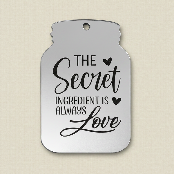 Tag “The Secret Ingredient is Always Love” – Βαζάκι από Χρυσό Καθρέφτη, σετ 5 τεμαχίων  💛