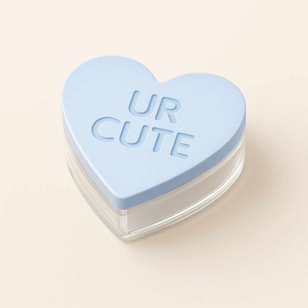 Διάφανο κουτί καρδιά με παστέλ ματ πλεξιγκλάς επικάλυψη και candy-style χάραξη.