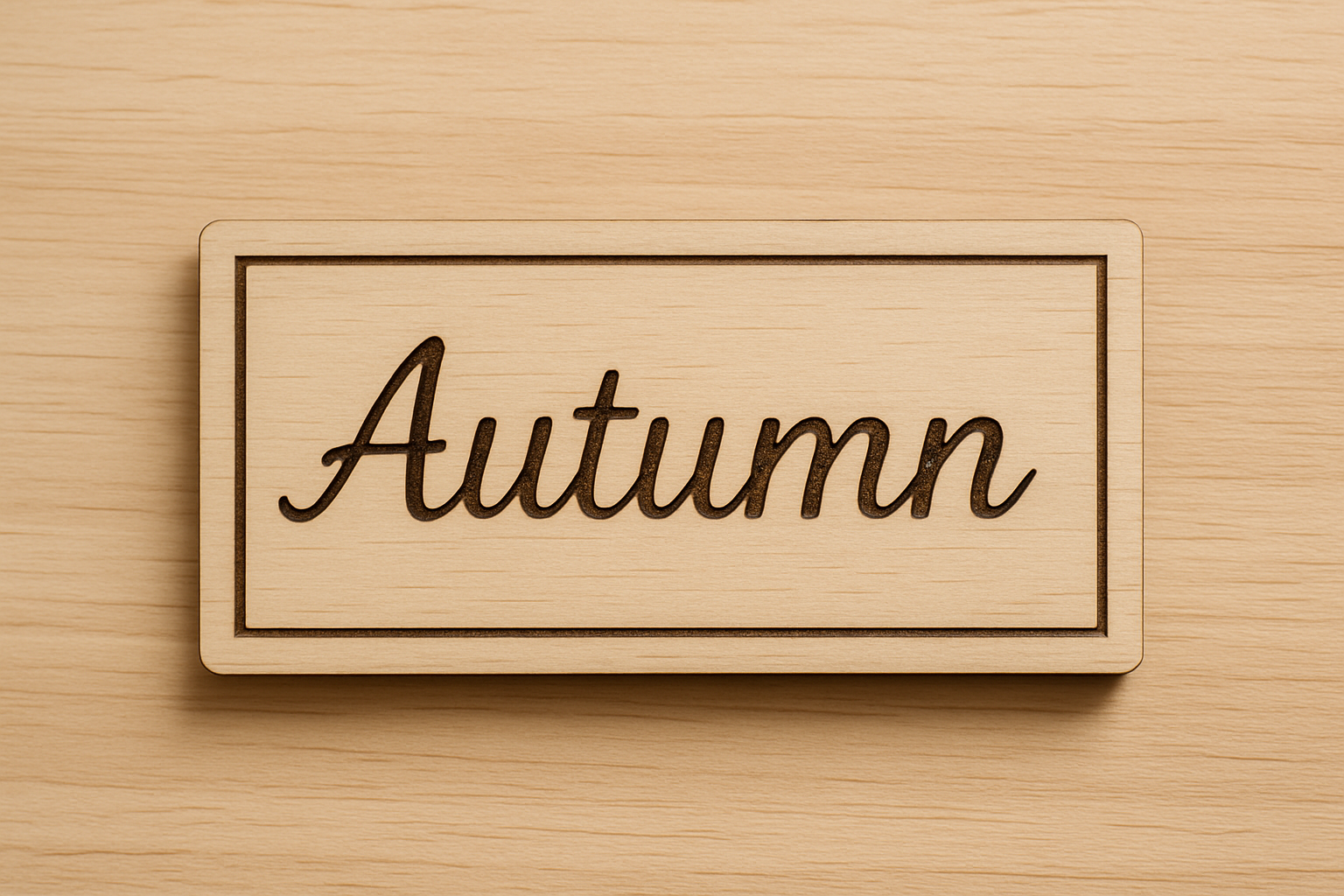 Ξύλινη οριζόντια πινακίδα 10 εκ. με τη λέξη Autumn σε σερφι γραμματοσειρά, ιδανική για φθινοπωρινή διακόσμηση και DIY

