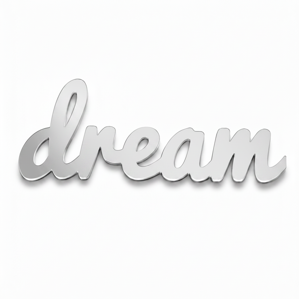 Dream Script Sign | Laser Cut Επιγραφή από Πλεξιγκλάς & MDF