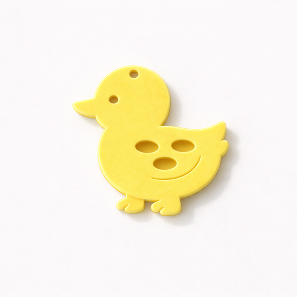 Φιγούρα παπιού από κίτρινο πλεξιγκλάς με cutouts, laser cut διακοσμητικό στοιχείο 10 εκ για παιδικές και DIY κατασκευές