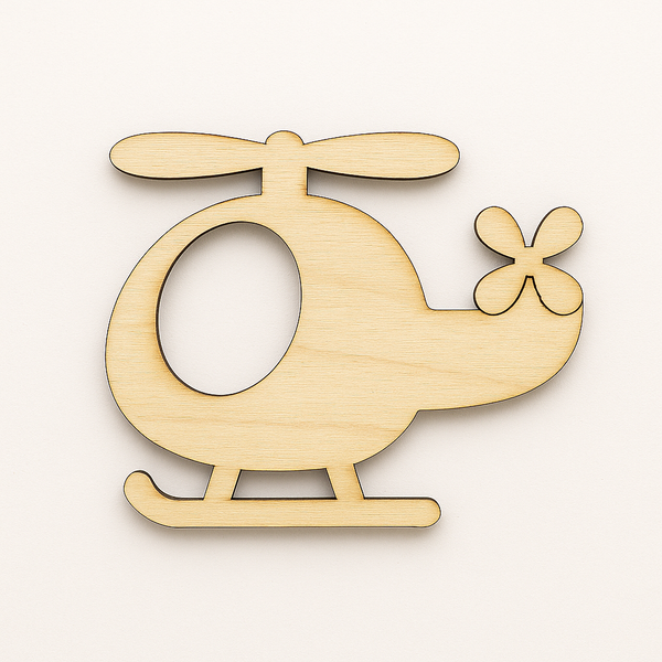 Ξύλινο baby helicopter με στρογγυλεμένες άκρες και λεπίδες σε laser χάραξη