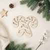 Ξύλινα Ζαχαρωτά (Candy Canes) με Cutout – Συσκευασία 3 τμχ