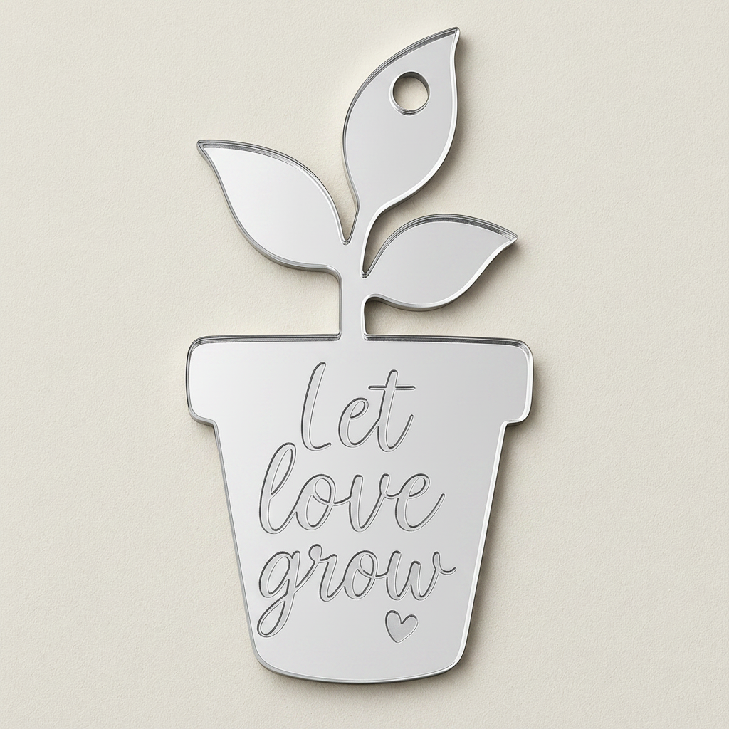 “Let Love Grow” – Γλαστράκι  από Καθρέφτη, σετ 5 τεμαχίων