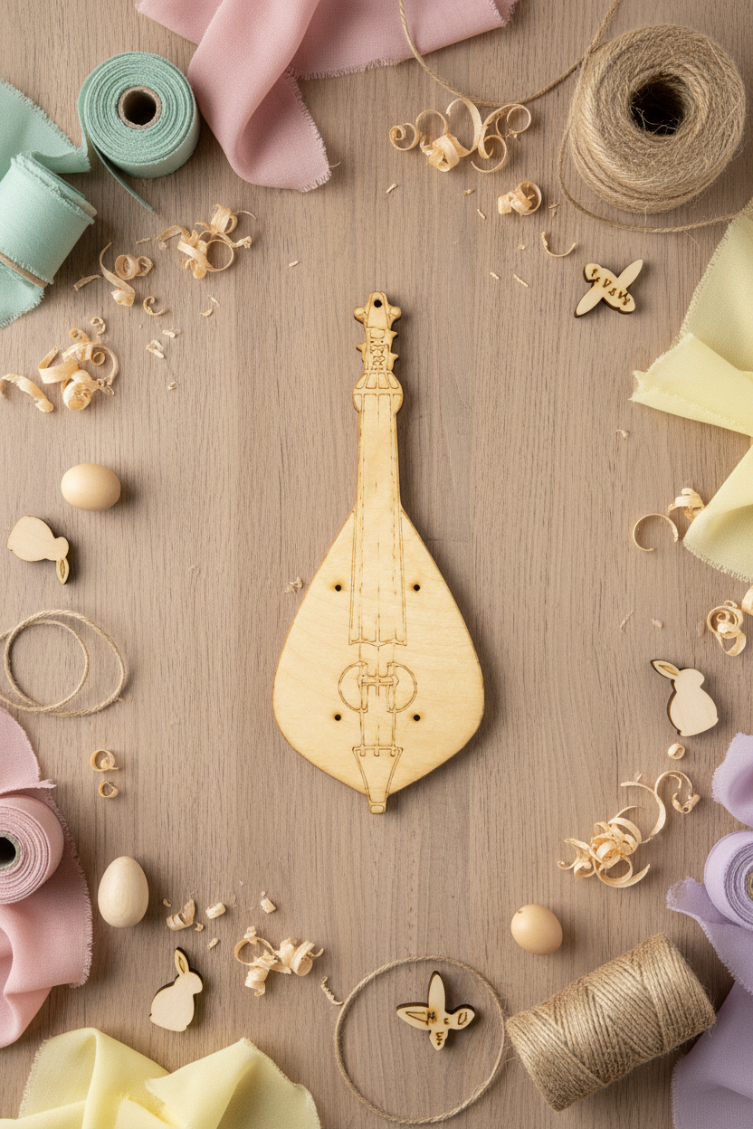 Ξύλινη πλάτη λαμπάδας Κρητική Λύρα