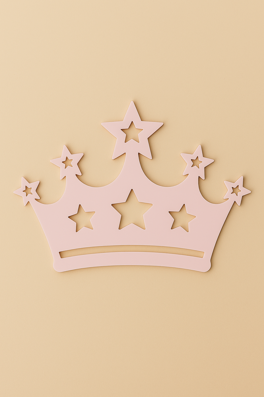Κορώνα baby pink πλεξιγκλάς 10 εκ. με cut-out αστέρια – σετ 6 τεμαχίων