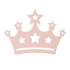 Κορώνα baby pink πλεξιγκλάς 10 εκ. με cut-out αστέρια – σετ 6 τεμαχίων