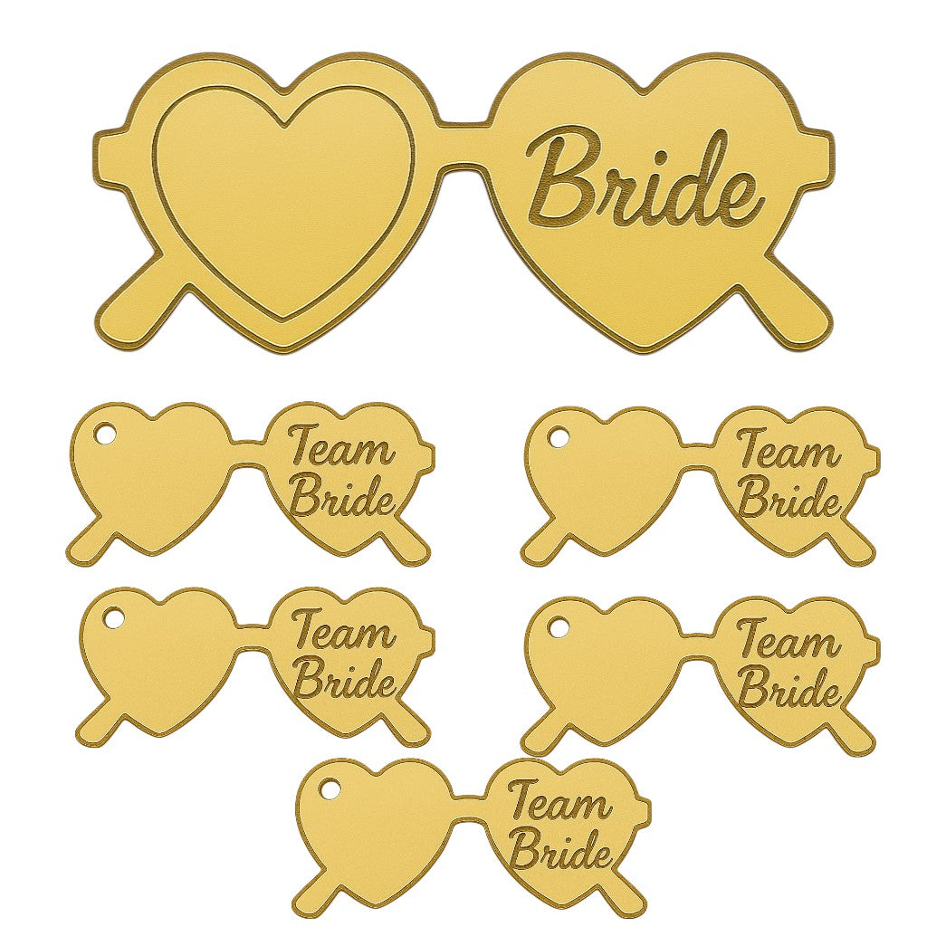 Σετ “Heart Sunnies – Bride & Team Bride” 😎💛