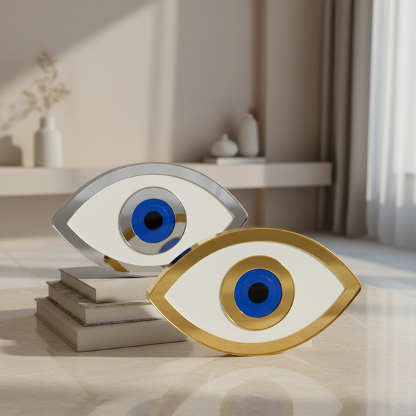 πιτραπέζιο Γούρι Μάτι Plexiglass με Χρυσό Καθρέφτη & Λάμψη - So Cute by Dimi