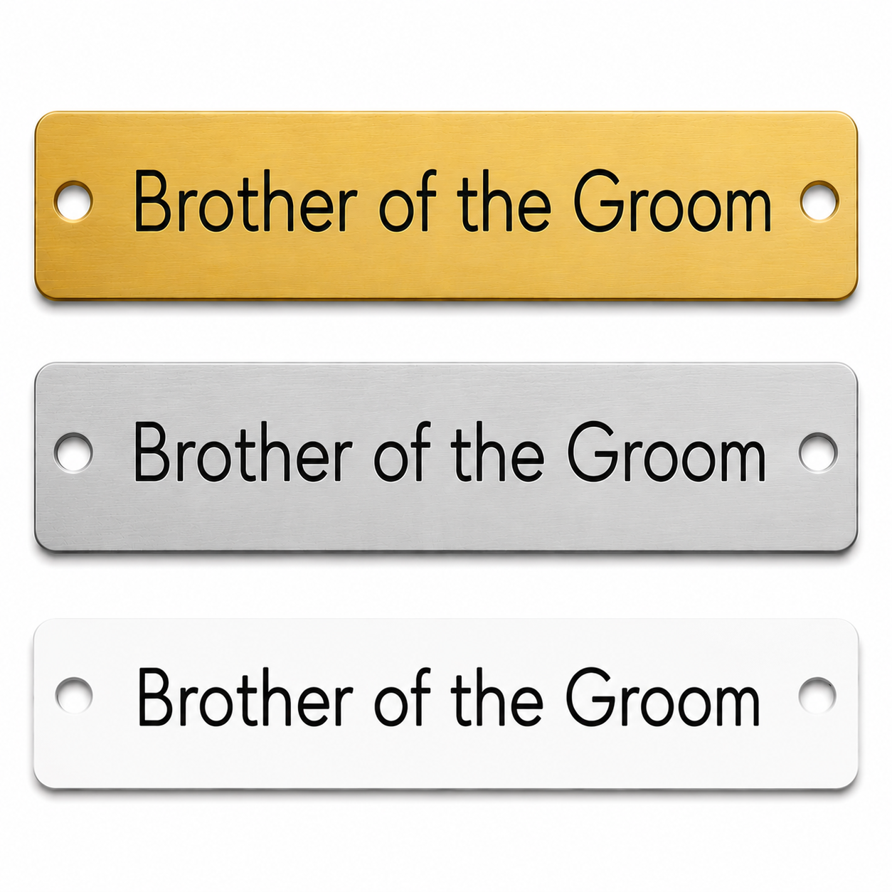Ορθογώνιο Στοιχείο Βραχιολιού Bachelor & Groom Party – Χρυσό Ματ, Ασημί Ματ & Λευκό Plexiglass | 10 Τεμ.