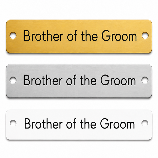 Ορθογώνιο Στοιχείο Βραχιολιού Bachelor & Groom Party – Χρυσό Ματ, Ασημί Ματ & Λευκό Plexiglass | 10 Τεμ.