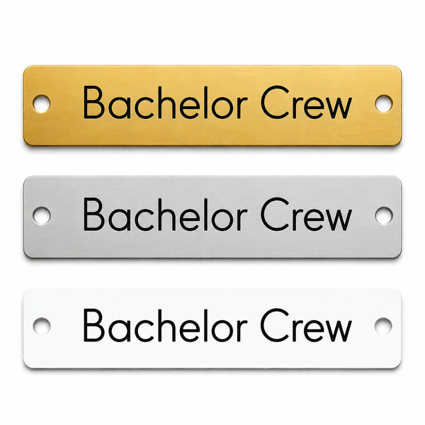 Ορθογώνιο Στοιχείο Βραχιολιού Bachelor & Groom Party – Χρυσό Ματ, Ασημί Ματ & Λευκό Plexiglass | 10 Τεμ.