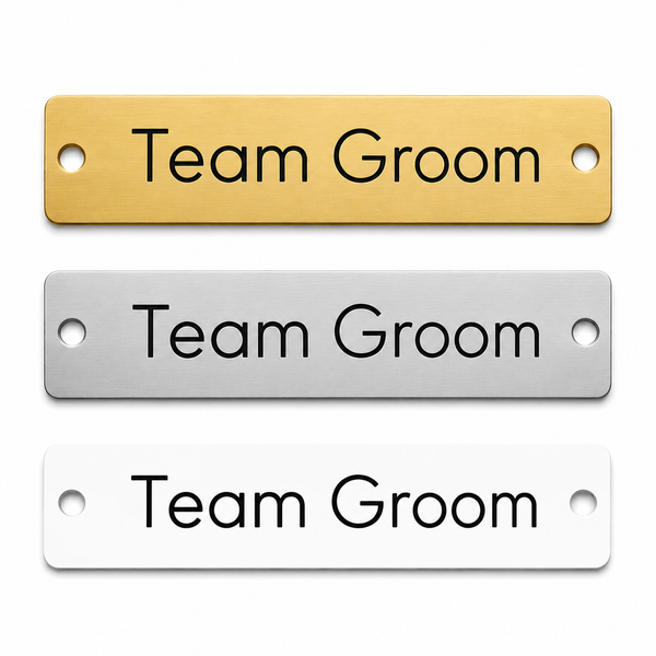 Ορθογώνιο Στοιχείο Βραχιολιού Bachelor & Groom Party – Χρυσό Ματ, Ασημί Ματ & Λευκό Plexiglass | 10 Τεμ.