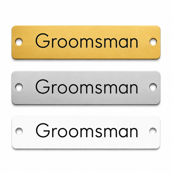 Ορθογώνιο Στοιχείο Βραχιολιού Bachelor & Groom Party – Χρυσό Ματ, Ασημί Ματ & Λευκό Plexiglass | 10 Τεμ.