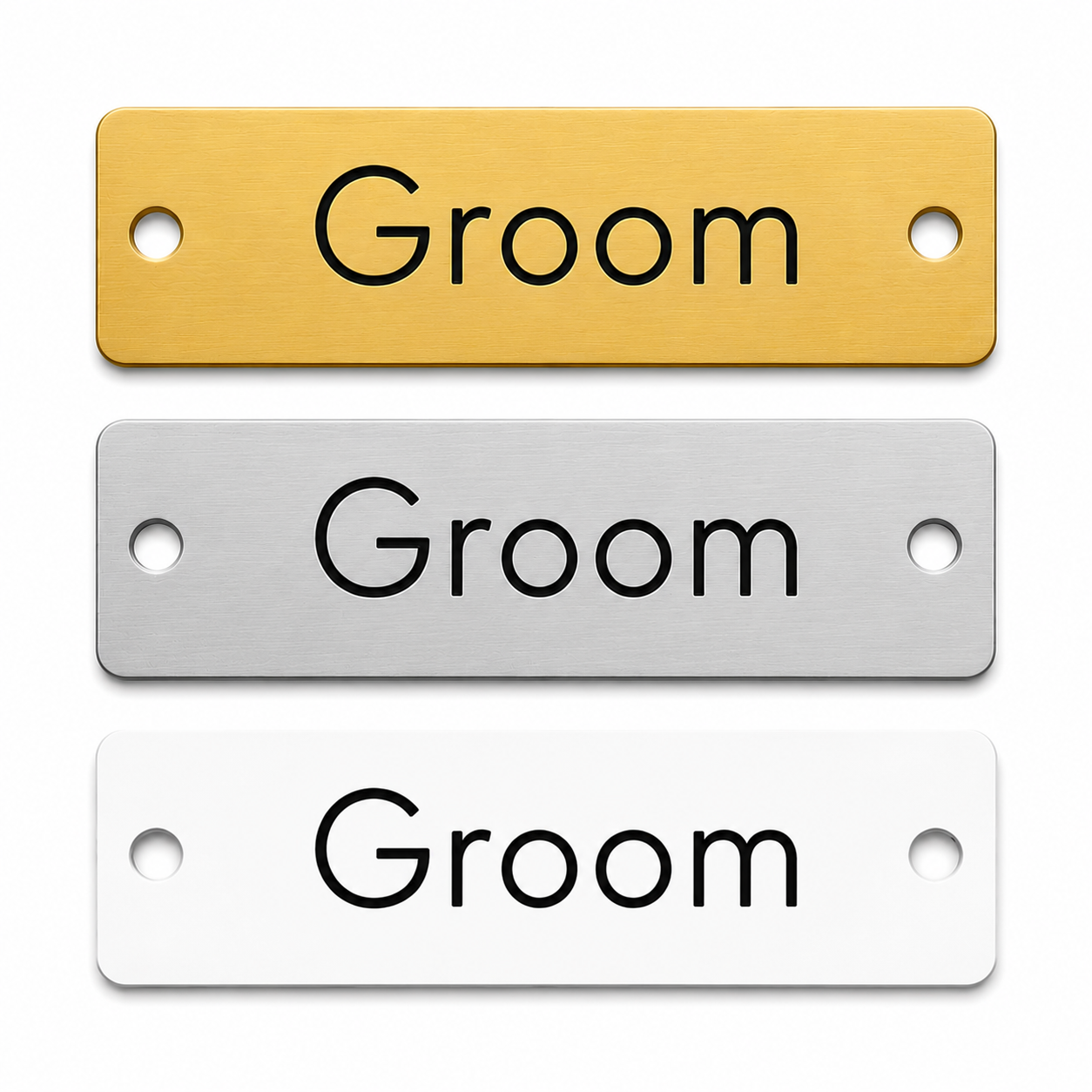 Ορθογώνιο Στοιχείο Βραχιολιού Bachelor & Groom Party – Χρυσό Ματ, Ασημί Ματ & Λευκό Plexiglass | 10 Τεμ.