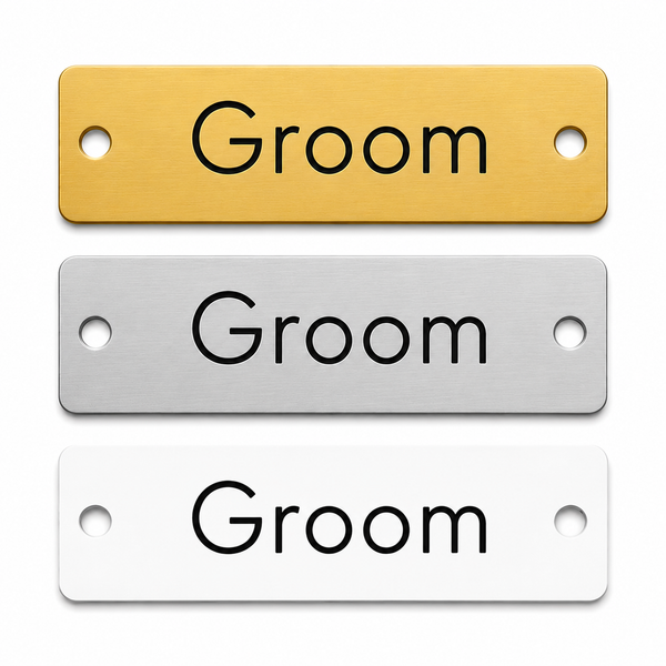 Ορθογώνιο Στοιχείο Βραχιολιού Bachelor & Groom Party – Χρυσό Ματ, Ασημί Ματ & Λευκό Plexiglass | 10 Τεμ.