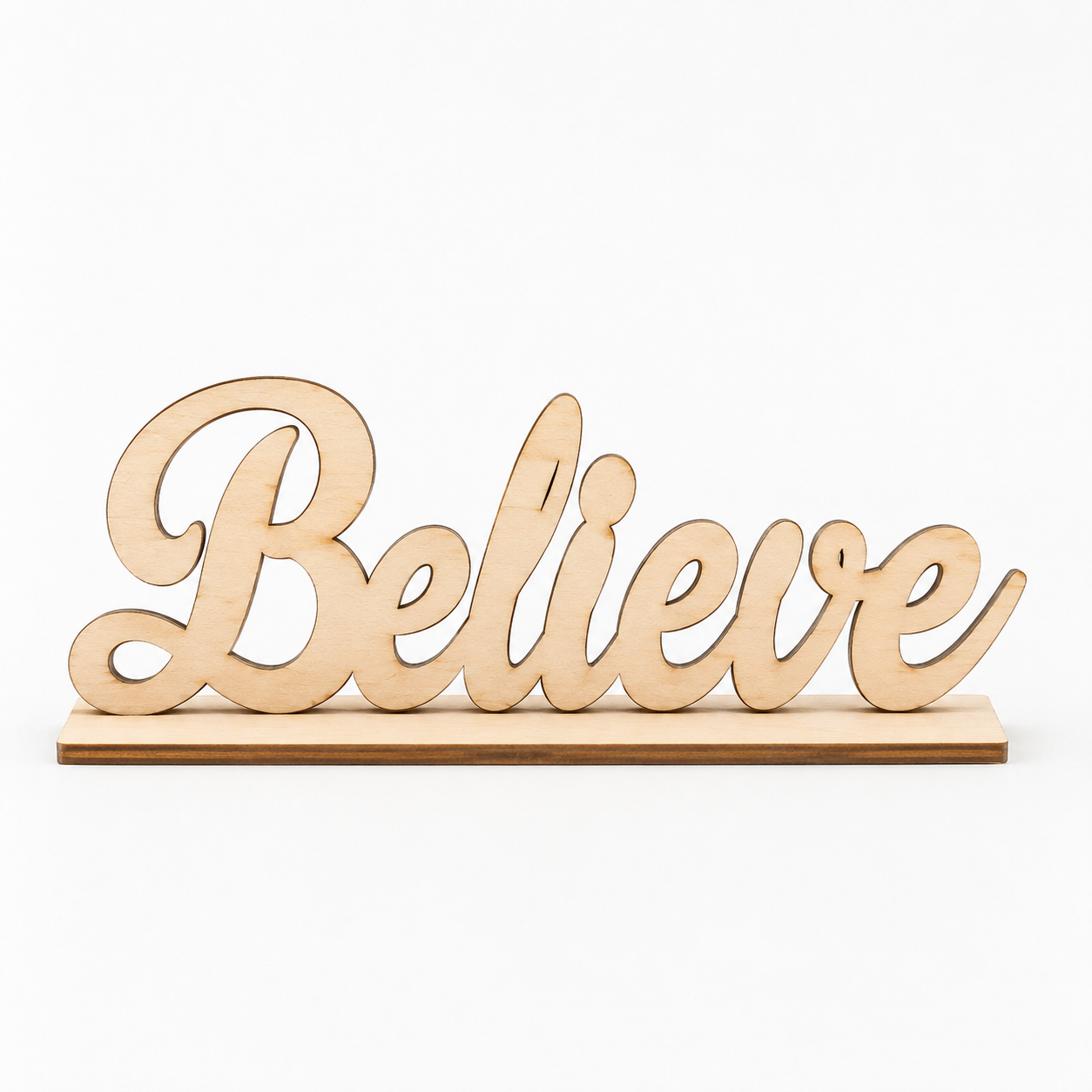 Believe – Ξύλινη Διακοσμητική Λέξη Script