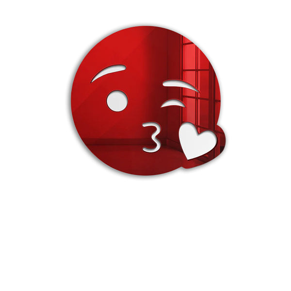 Διακοσμητικός ακρυλικός καθρέφτης τοίχου emoji Φιλί - So Cute Cut