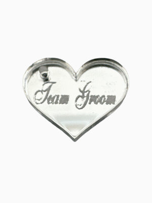 Πλεξιγκλάς καρδιά με χάραξη Team Groom 1,5Χ2 εκατοστών, σε συσκευασία 10 τεμαχίων - So Cute Cut