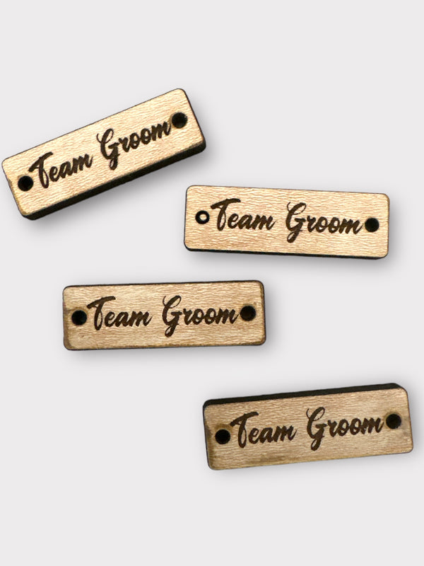 Ξύλινο ταμπελάκι Team Groom σε συσκευασία 10 τεμαχίων - So Cute Cut