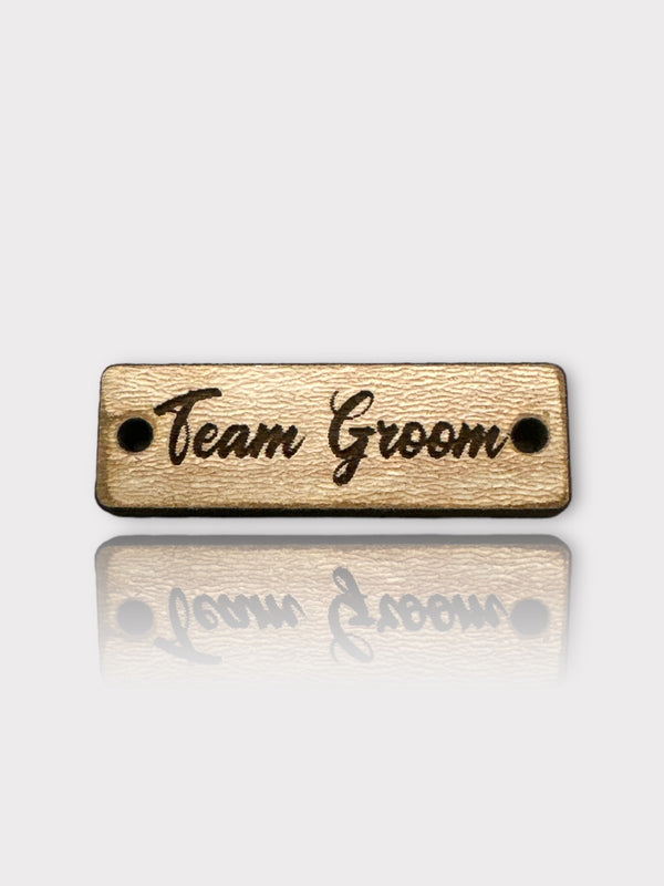 Ξύλινο ταμπελάκι Team Groom σε συσκευασία 10 τεμαχίων - So Cute Cut