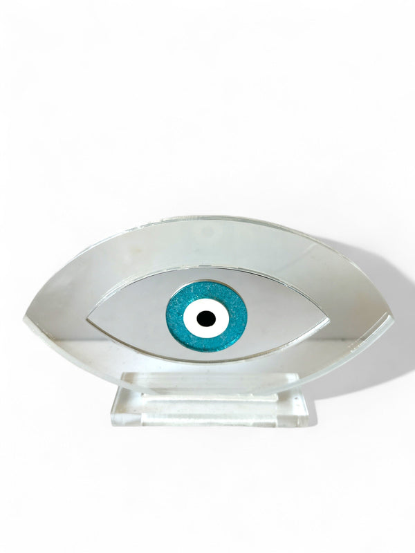 Επιτραπέζιο οβάλ γούρι μάτι από πλεξιγκλάς σε βάση, σε διάφορους χρωματικούς συνδυασμούς – So Cute by Dimi»