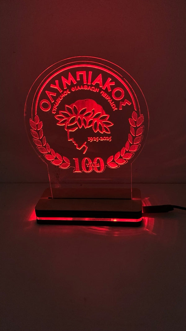 Φωτιστικό led Ολυμπιακός επέτειος 100 χρόνων - So Cute Cut