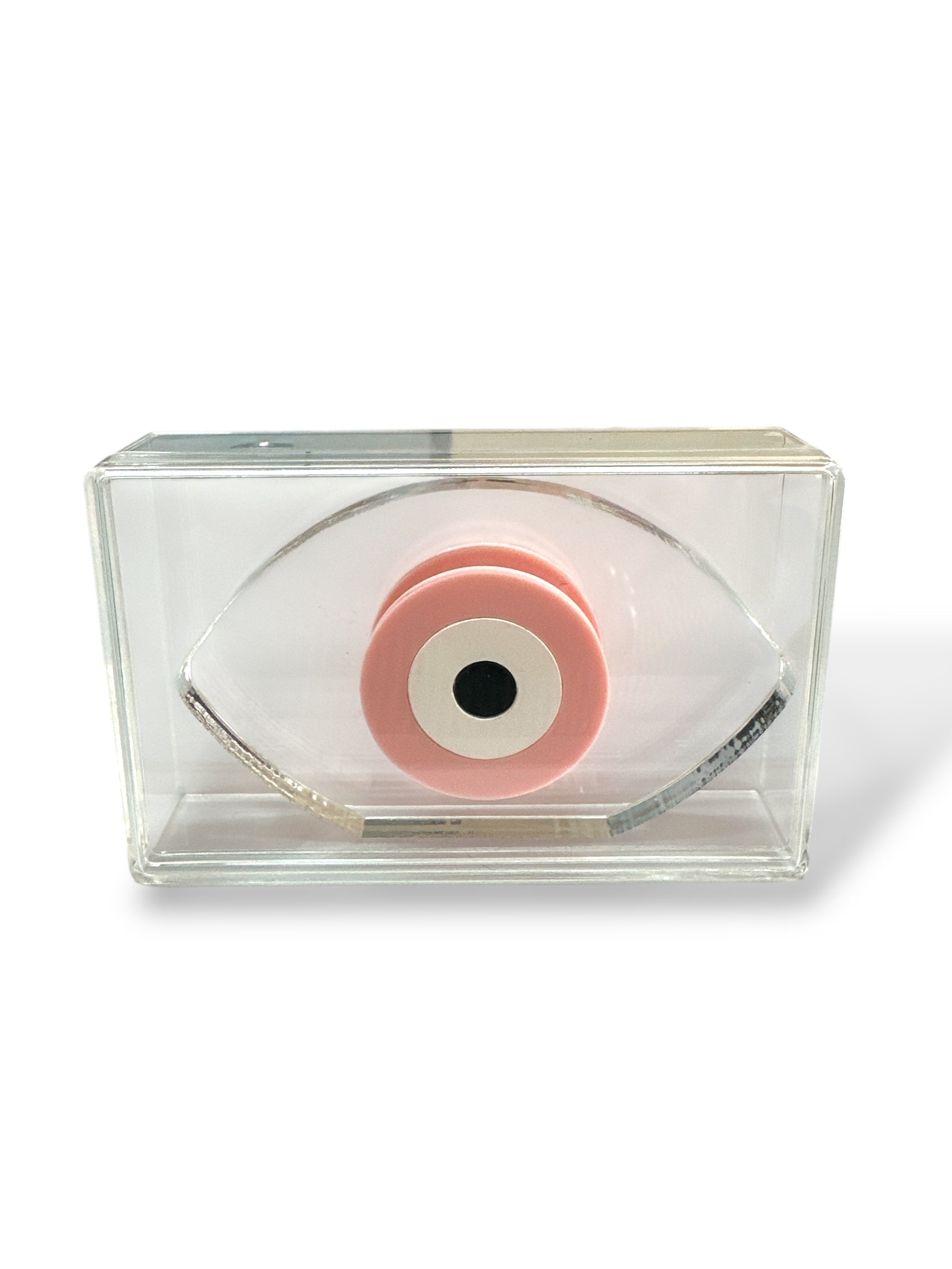 Επιτραπέζιο plexiglass γούρι με ροζ ματάκι – ιδανικό για μπομπονιέρες βάπτισης | So Cute Cut