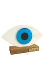 Γούρι Οβάλ Μάτι Plexiglass σε Ξύλινη Βάση – Μπλε - So Cute by Dimi