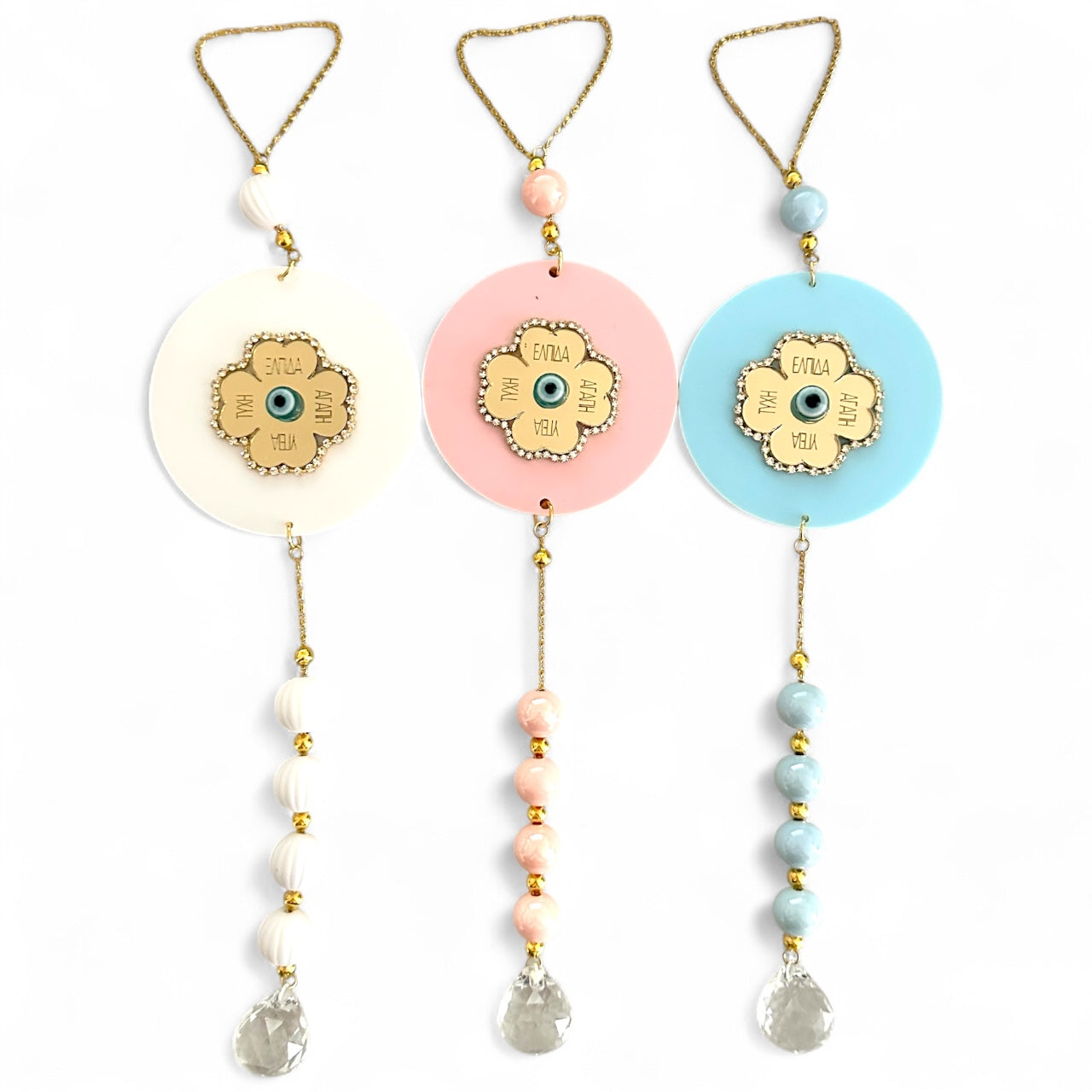 Crystal Clover – χειροποίητο γούρι τετράφυλλο τριφύλλι plexiglass με στρας και κρύσταλλο  So Cute by Dimi