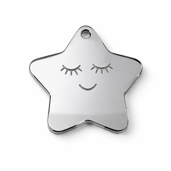 Ακρυλικό Αστεράκι Καθρέφτης με Χάραξη 6cm – Plexiglass Charm