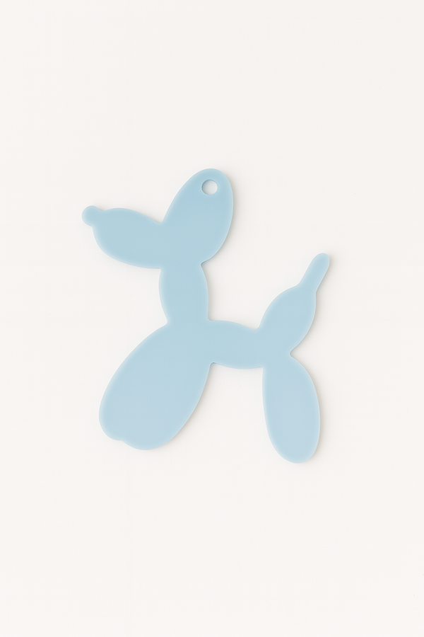 Balloon dog φιγούρα από γαλάζιο πλεξιγκλάς, με τρυπούλα – σετ 6 τεμαχίων