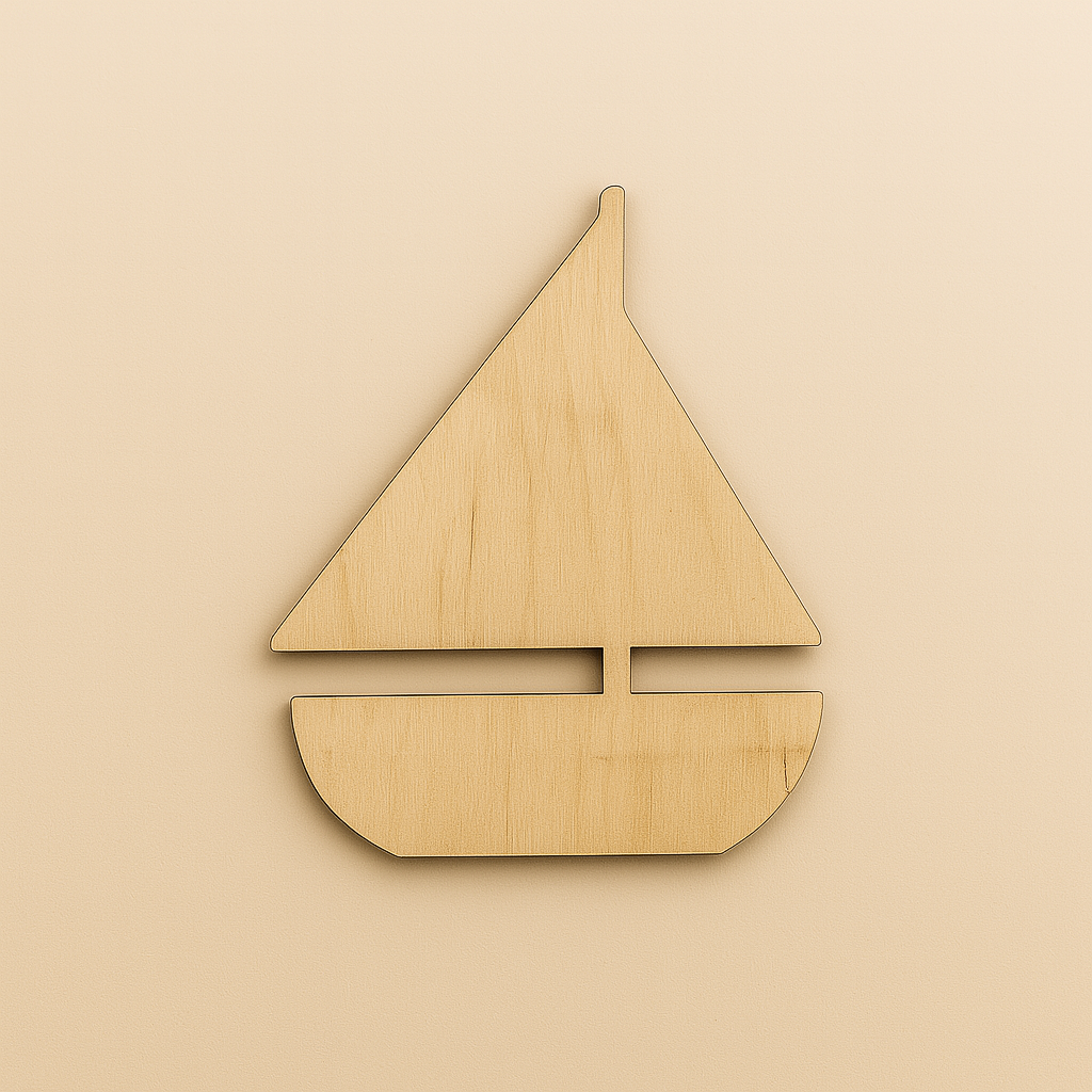 Ξύλινο καραβάκι με ιστίο κομμένο με laser από κόντρα πλακέ – So Cute Cut