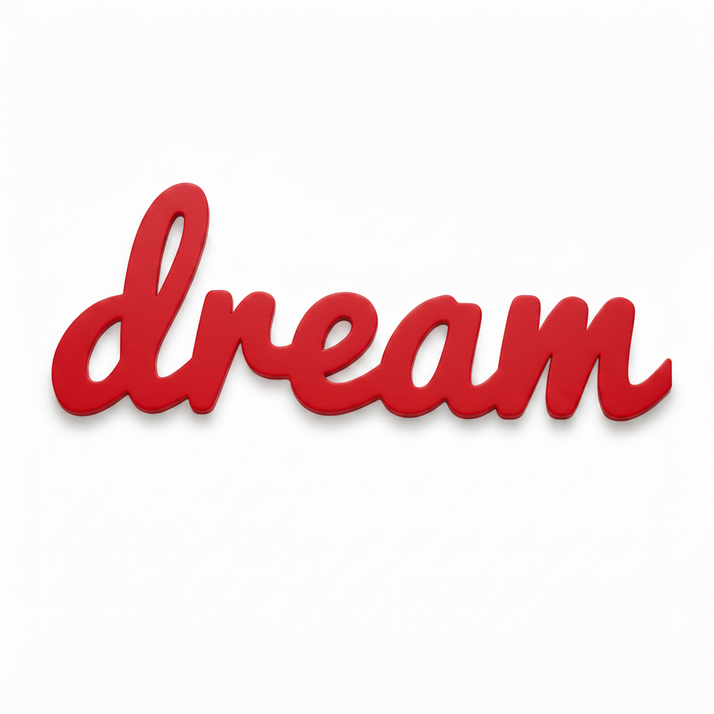 Dream Script Sign | Laser Cut Επιγραφή από Πλεξιγκλάς & MDF