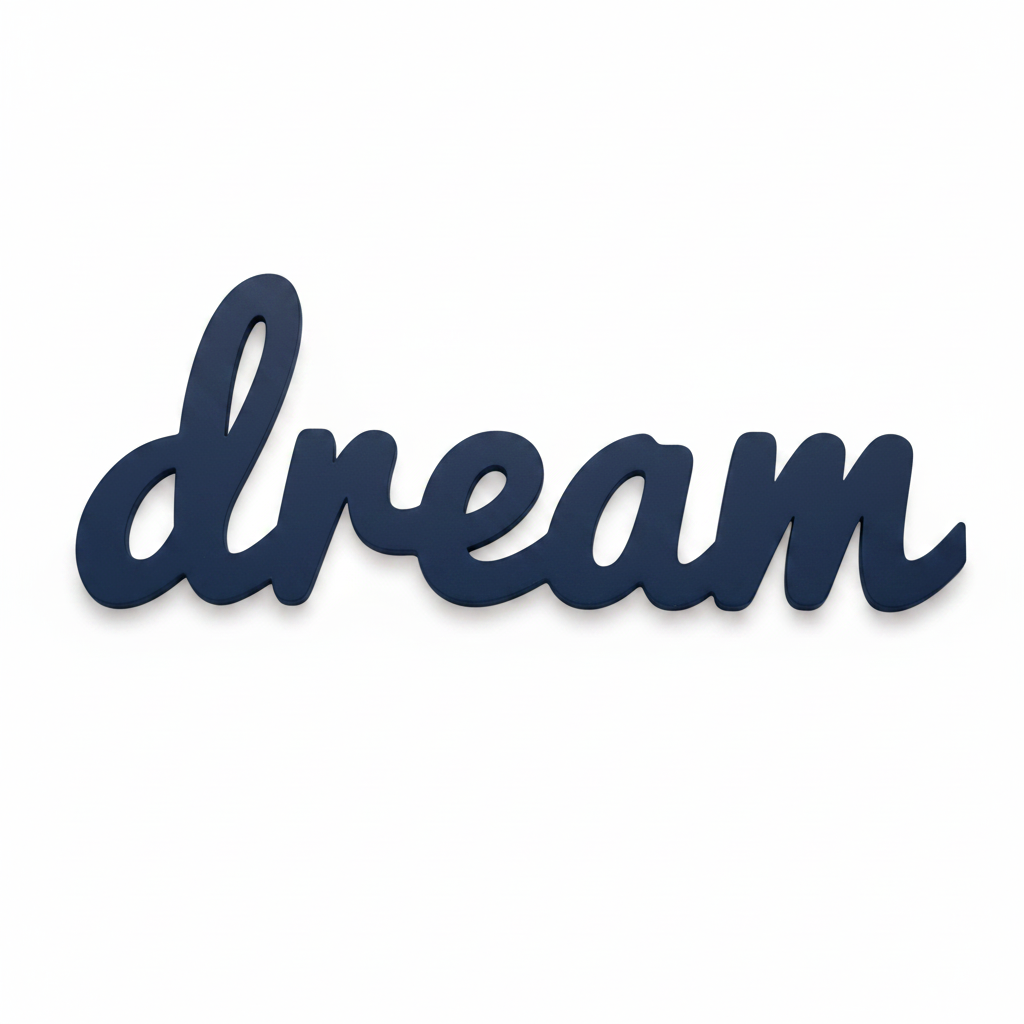 Dream Script Sign | Laser Cut Επιγραφή από Πλεξιγκλάς & MDF