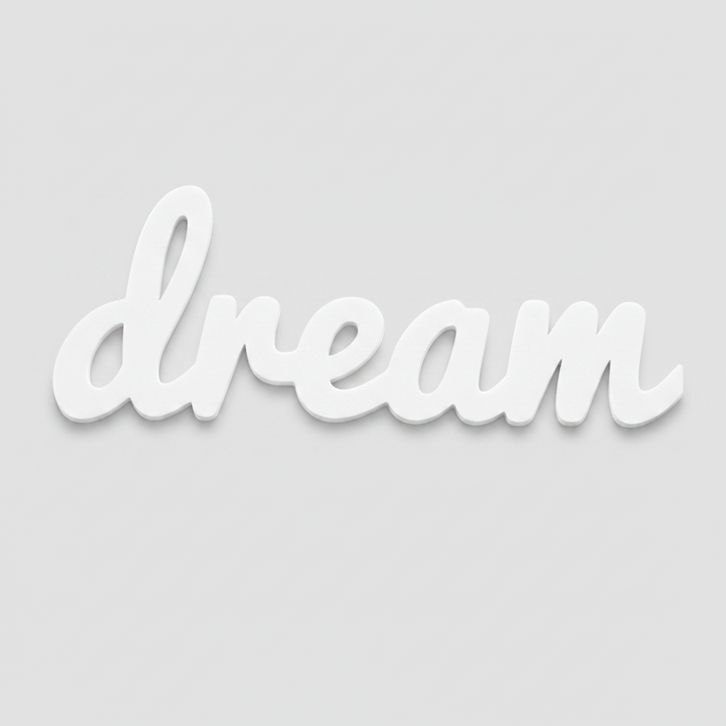 Dream Script Sign | Laser Cut Επιγραφή από Πλεξιγκλάς & MDF
