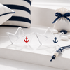 Minimal αυτοστήριζο paper boat 6cm από διάφανο πλεξιγκλάς 10mm με navy ή κόκκινη άγκυρα για μπομπονιέρα βάπτισης by So Cute Cut