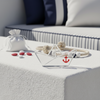 Minimal αυτοστήριζο paper boat 6cm από διάφανο πλεξιγκλάς 10mm με navy ή κόκκινη άγκυρα για μπομπονιέρα βάπτισης by So Cute Cut