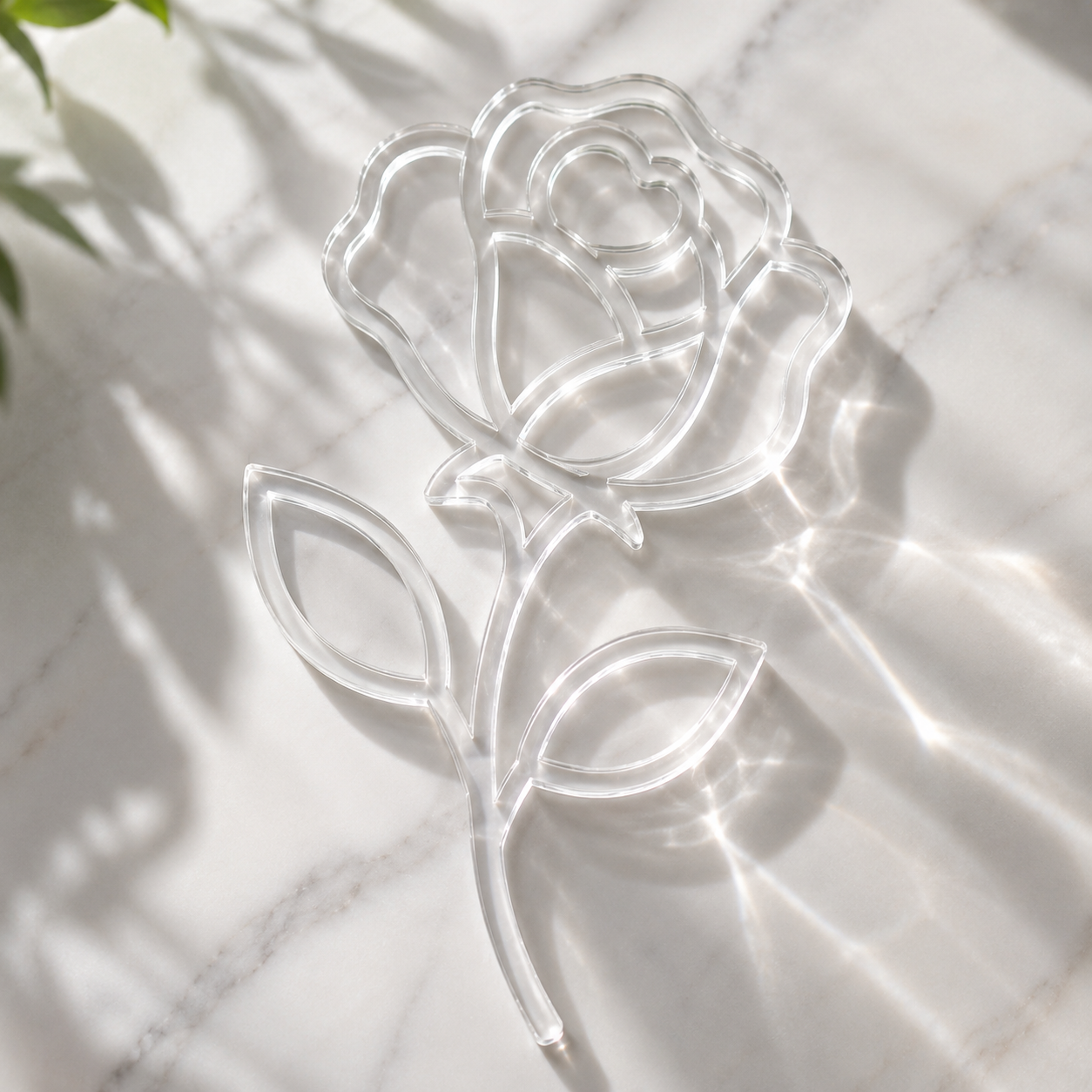 Rose Minimal | Laser Cut Σιλουέτα Τριαντάφυλλο