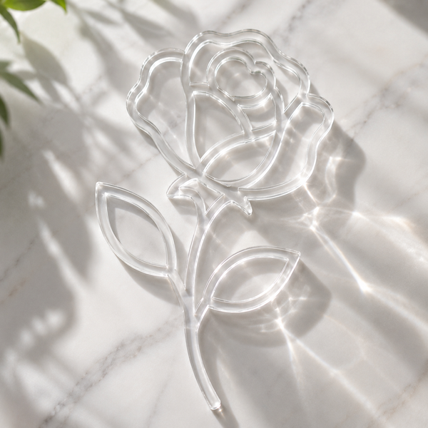 Rose Minimal | Laser Cut Σιλουέτα Τριαντάφυλλο