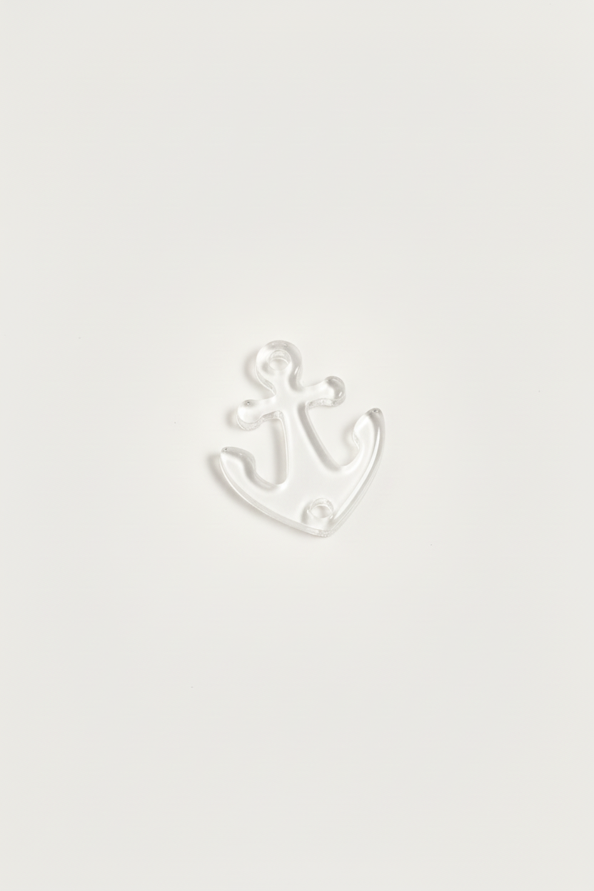 Ακρυλικό πλέξι στοιχείο άγκυρα για μακραμέ 15x20 mm σε συσκευασία 10 τεμαχίων