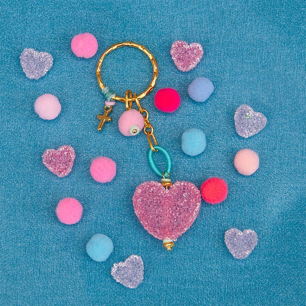 Χάνδρες Shamballa Καρδιά 12mm σε συσκευασία 4 τεμαχίων - So Cute Cut