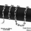 Ατσάλινη αλυσίδα πέταλο με κύβους 15×8.5mm μήκους 45+5cm σε ασημί – So Cute Cut