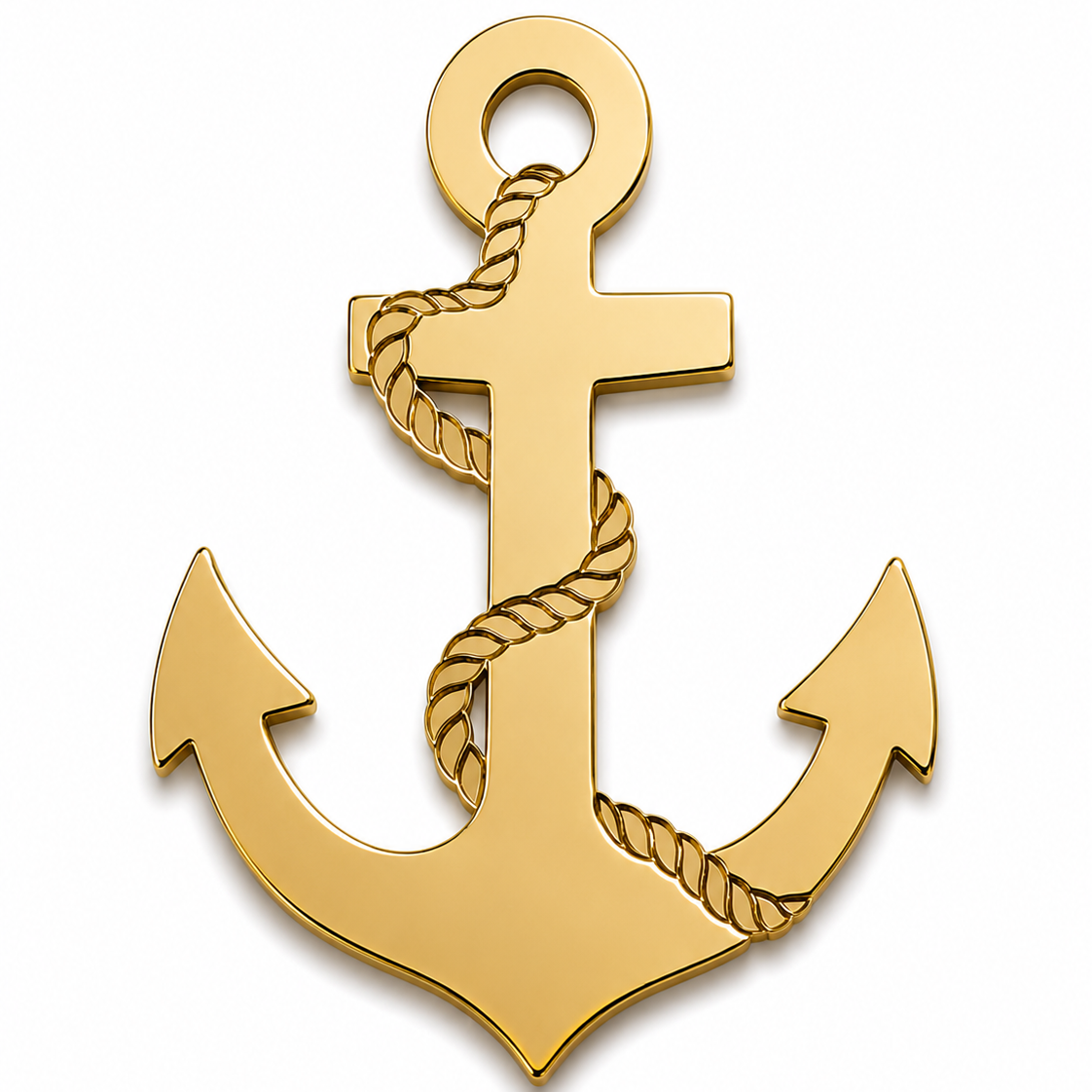 Anchor with Rope laser cut διακοσμητικό στοιχείο άγκυρα με σχοινί από MDF, ακρυλικό και χρυσό καθρέφτη για DIY και μπομπονιέρες | So Cute Cut